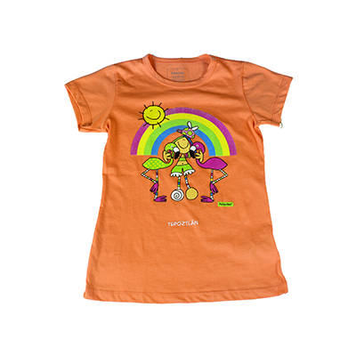 Fulanitos Niña Playera Flamingos Coral
